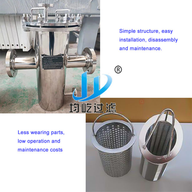 316ss Custom Single Basket Filter Housing Pipelin Filter