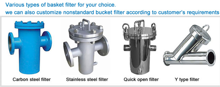 316ss Custom Single Basket Filter Housing Pipelin Filter